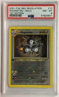 Pokemon Magneton Neo Revelation 1st Edition Holo Rare #10 PSA 8 - Image 1