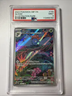 Pokemon Obsidian Flames Gloom Illustration Rare #198 PSA 9 Fresh Cert - Image 1