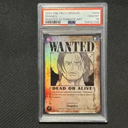 Shanks Wanted Poster OP09-004 One Piece Emperors in the New World PSA 10 Gem MT - Image 1
