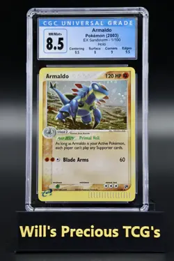 CGC 8.5 Armaldo 1/100 EX Sandstorm 2003 Holo Pokemon Card E Series NM/Mint - Image 1