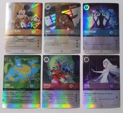 Disney Lorcana D100 Promo Cards Elsa Mickey Genie Stitch Maui Maleficent - Image 1
