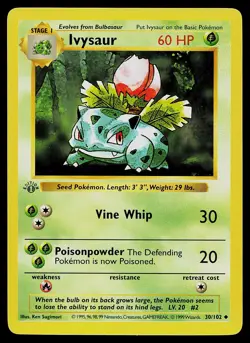 Pokemon Card - Ivysaur 1st Edition Base Set Shadowless 30/102 - Image 1