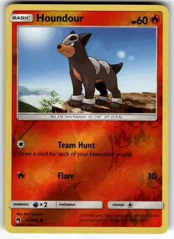 Houndour 45/214 SM - Lost Thunder LP Pokemon Card TCG - Image 1