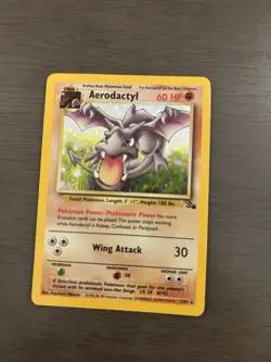 Pokemon TCG Aerodactyl Fossil Holo Rare Card 1/62 Unlimited - Image 1
