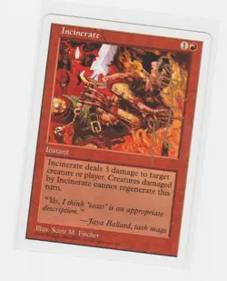 Magic the Gathering ~ Incinerate ~ 5th Edition ~ M/NM #3 Signed by Artist - Image 1