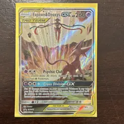 Pokemon Espeon & Deoxys GX SM240 SM TAG TEAM Promo Basic Holo Promo Card - Image 3