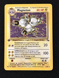 Pokemon Magneton 11/62 1st Edition Fossil Holo (Never Played) *Near Mint* - Image 1