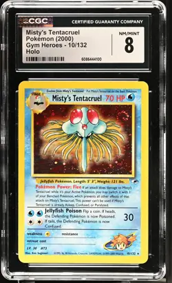 Pokemon TCG GRADED 2000 Misty's Tentacruel 10/132 Gym Heroes UNLR NM/M 8 CGC ENG - Image 1