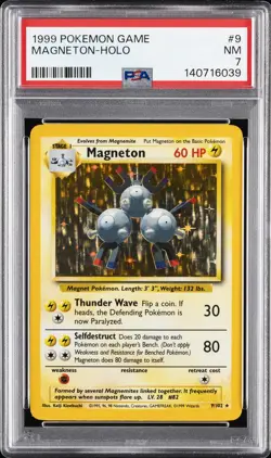 1999 POKEMON GAME #9 MAGNETON-HOLO PSA 7 - Image 1