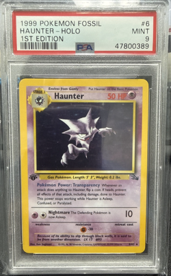 1999 POKEMON FOSSIL 1ST ED #6 HAUNTER-HOLO PSA 9 - Image 1