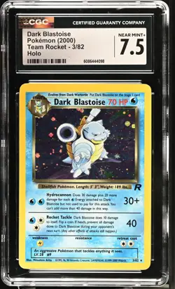 Pokemon TCG GRADED 2000 Dark Blastoise 3/82 Team Rocket UNLR NM+ 7.5 CGC ENG - Image 1