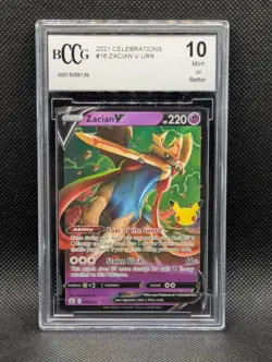 Zacian V #16 BCCG 10 MINT Celebrations Holo Ultra Rare 2021 Pokemon TCG SWSH - Image 1