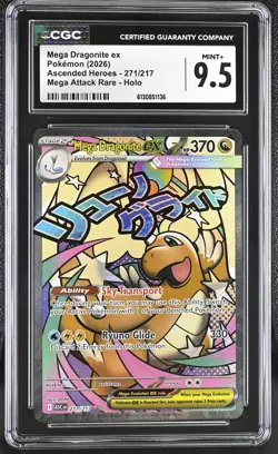 Pokemon TCG GRADED Mega Dragonite ex 271/217 Ascended Heroes M+ 9.5 CGC ENG - Image 1