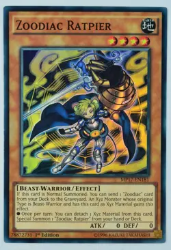 Yugioh Zoodiac Ratpier MP17-EN181 Super Rare 1st Edition - Image 1