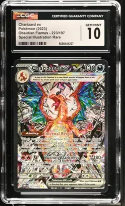 Pokemon TCG GRADED 2023 Charizard ex 223/197 Obsidian Flames SIR GM 10 ENG CGC - Image 1