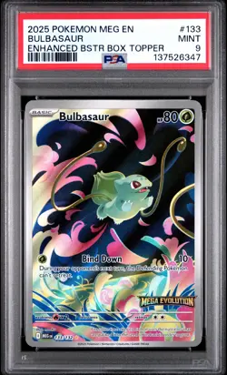2025 Pokemon Mega Evolution #133 Bulbasaur Stamped Promo - PSA 9 - Image 1