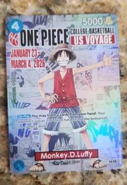 2026 One Piece Monkey D. Luffy College Basketball Promo #P-055 Opened - Image 1