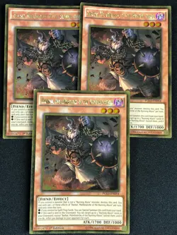 YUGIOH BARBAR MALEBRANCHE OF THE BURNING ABYSS PGL3-EN054 1ST GOLD X3 LP - Image 1