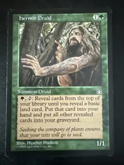 Hermit Druid Stronghold MTG English Green Druid Magic the Gathering Rare - Image 1