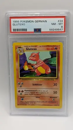 1999 Pokemon Base Set German Glutexo "Charmeleon" 24/102 PSA 8 NM-MT! - Image 1
