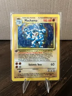 Pokemon Machamp Base Set Holo Rare 1st Edition 8/102 1999 100 HP English - Image 1