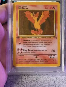 1999 Pokemon Fossil 1st Edition #12 Moltres Holo – PSA 10 GEM MINT - Image 3
