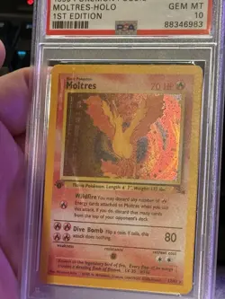 1999 Pokemon Fossil 1st Edition #12 Moltres Holo – PSA 10 GEM MINT - Image 4