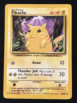 Pokemon Pikachu 058/102 Base Set Regular (Never Played) *Near Mint* - Image 1