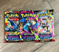 Pokemon Mega Evolution Phantasmal Flames Booster Pack Lot of 3 - Random Art - Image 1