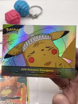 2000 Topps Pokemon TV #EP2 Pokemon Emergency Rainbow Foil - Image 1