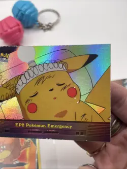 2000 Topps Pokemon TV #EP2 Pokemon Emergency Rainbow Foil - Image 3