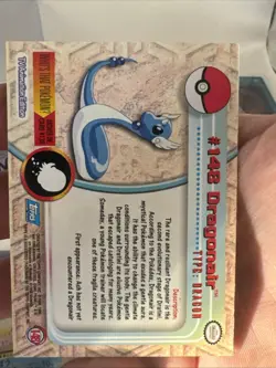 1999 Topps Pokemon Dragonair # 148 | Blue Label TV Animation Edition NM - Image 3