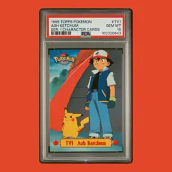 1999 Topps Pokemon Ash Ketchum Ser. 1 PSA 10 POPULATION 21!!! - Image 1