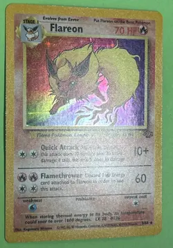 Flareon Holo Rare 1999 Pokemon Jungle 3/64 WOTC English NEAR MINT NO PLAY - Image 2