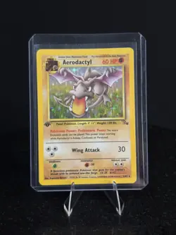 Pokemon Aerodactyl Fossil 1st Edition 1/62 Holo CENTERED - Image 1