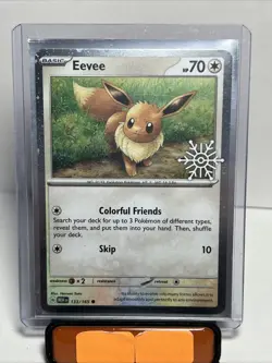 Pokemon Holiday Calendar 2025 Eevee 133/165 Festive Stamp Snowflake - Image 1