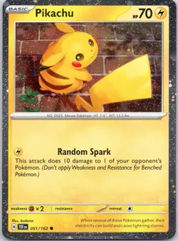 Pikachu 051/162 C Temporal Forces Pokemon COSMOS HOLO Near Mint - Image 1