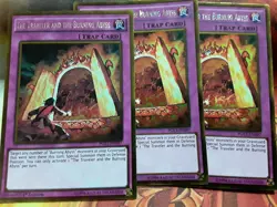 Yugioh The Traveler and the Burning Abyss X3 Gold PGL3-EN097 1st Ed LP Playset - Image 1