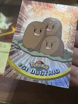 1999 Topps Pokemon TV #51 Dugtrio (D) Rainbow Foil Black Logo FREE SHIP - Image 2