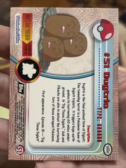 1999 Topps Pokemon TV #51 Dugtrio (D) Rainbow Foil Black Logo FREE SHIP - Image 4
