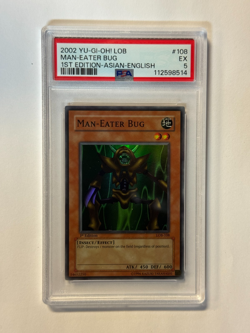 PSA 5 2002 LOB 1st Ed Man-Eater Bug Asian English Yu-Gi-Oh - Image 1