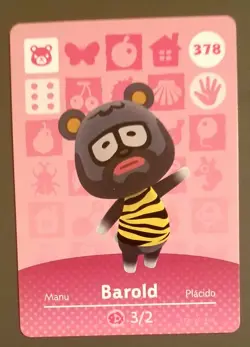 Animal Crossing Series 4 no. 378 Barold amiibo card - Image 1