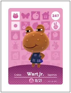247 Walt Jr. , Animal Crossing Amiibo Card - Series 3, Authentic, NM - Image 1
