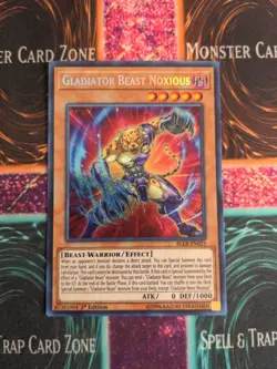 Yu-Gi-Oh! Gladiator Beast Noxious BLLR-EN021 1st Edition Secret Rare NM/LP - Image 1