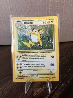 Pokemon Raichu Base Set Holo Rare 14/102 1999 Wizards Copyright 80 HP English - Image 1