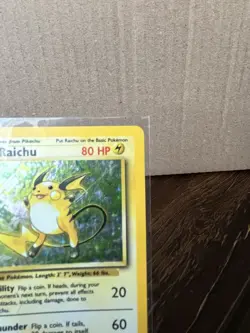 Pokemon Raichu Base Set Holo Rare 14/102 1999 Wizards Copyright 80 HP English - Image 3