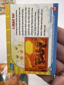Pokemon TOPPS Pikachu’s Vacation Movie A Great Day Holo Foil Blue Logo - Image 3