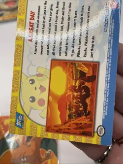 Pokemon TOPPS Pikachu’s Vacation Movie A Great Day Holo Foil Blue Logo - Image 4