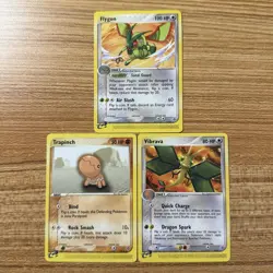 Pokemon TCG Trapinch Vibrava Flygon Evolution EX Dragon Card Lot 2003 - Image 1