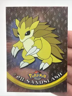 1999 Topps Pokemon Tv Animation #28 Sandslash Black Logo Foil Set Break - Image 1